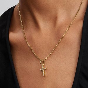 Cross Dangle Charm 14k gold plating