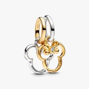 Disney Mickey Mouse & Minnie Mouse Splittable Dangle Charm Sterling silver, 14k gold plating