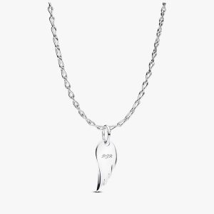 Engravable Angel Wings Pendant Necklace 2 Quantity