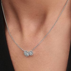 FINAL SALE - Embracing Halo Necklace Sterling silver