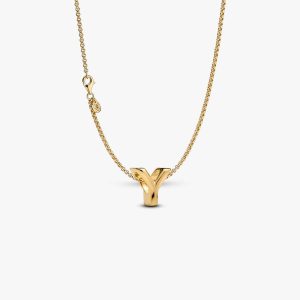 Letter Y Charm Necklace 2 Quantity