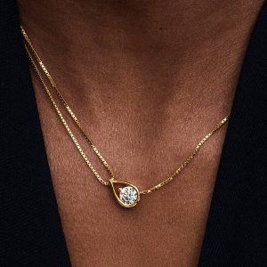 FINAL SALE - Pandora Infinite 14k Gold Lab-grown Diamond Double Chain Collier Necklace 0.75 ct TW, 14k gold