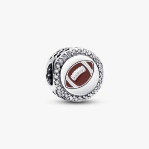 Engravable Football Charm Sterling silver