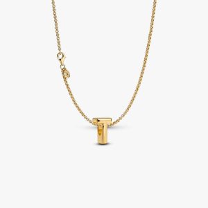 Letter T Charm Necklace 2 Quantity