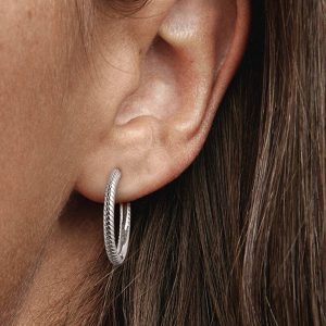 Pandora Moments Charm Hoop Earrings Sterling silver