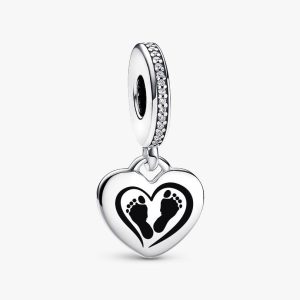Footprint Dangle Charm Sterling silver
