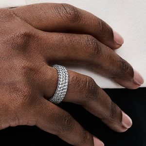 Pandora Timeless Pav?? Triple-row Ring Sterling silver