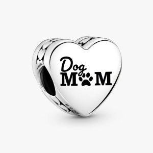 Dog Mom Heart Charm Sterling silver