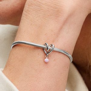 Two-tone Wrapped Heart Charm Sterling silver, 14k rose gold plating