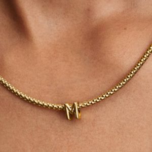 Letter M Alphabet Charm 14k gold plating