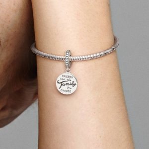 Friends Are Family Dangle Charm Sterling silver