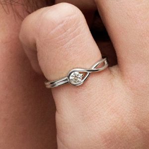 Pandora Infinite Sterling Silver Lab-grown Diamond Ring 0.15 ct TW, Sterling silver