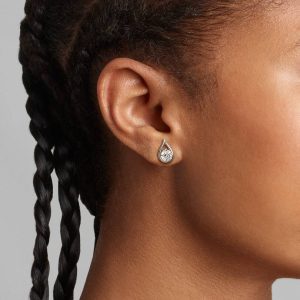 FINAL SALE - Pandora Infinite 14K White Gold Lab-grown Diamond Earrings 1.00 ct TW, 14k white gold