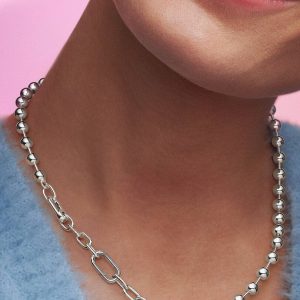 Pandora ME Metal Bead & Link Chain Necklace Sterling silver