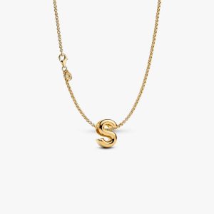 Letter S Charm Necklace 2 Quantity