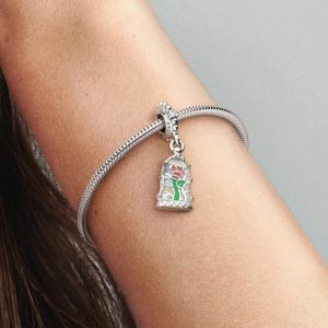 Disney Beauty and the Beast Enchanted Rose Dangle Charm Sterling silver