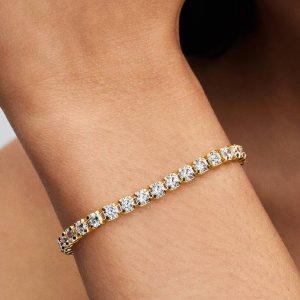Sparkling Bold Tennis Bracelet 14k gold plating