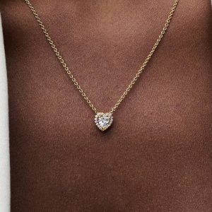 Sparkling Heart Collier Necklace 14k gold plating