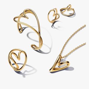 Organically Shaped Heart Jewelry Set 4 Quantity
