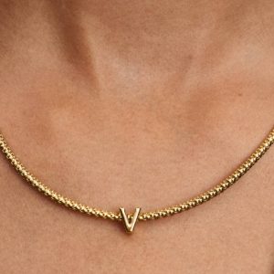 Letter V Alphabet Charm 14k gold plating