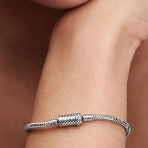 Easy-Close Magnetic Clasp Snake Chain Bracelet Sterling silver