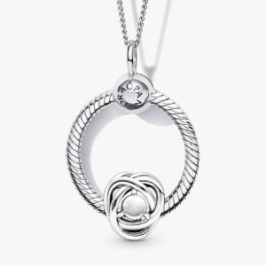 April Birthstone Eternity Circle O Pendant Set 3 Quantity