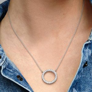 Circle of Sparkle Necklace Sterling silver