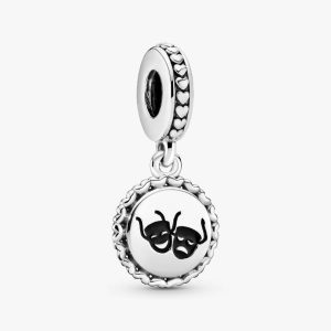 Theatre Masks Dangle Charm Sterling silver