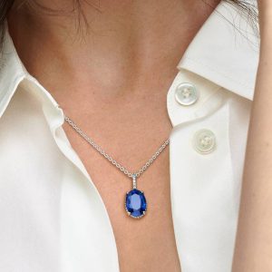 FINAL SALE - Sparkling Statement Halo Pendant Necklace Sterling silver