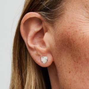 FINAL SALE - White Rose in Bloom Stud Earrings Sterling silver