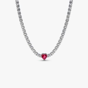 Halo Heart Choker Sterling silver