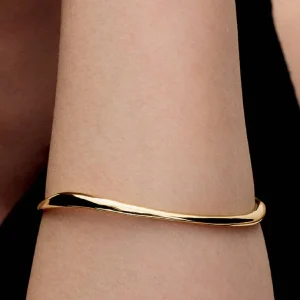 Organically Shaped Bangle 14k gold plating