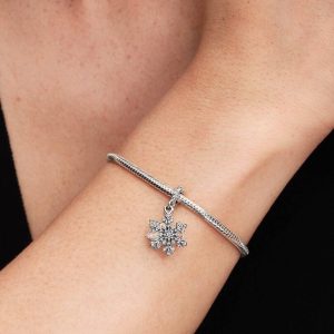 Opalescent Snowflake Double Dangle Charm Sterling silver