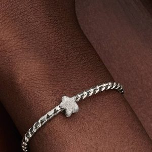 Textured Star Mini Charm Sterling silver