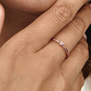 FINAL SALE - Radiant Heart Ring 14k rose gold plating