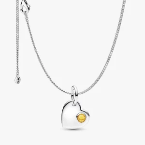 November Birthstone Heart Pendant Necklace 2 Quantity