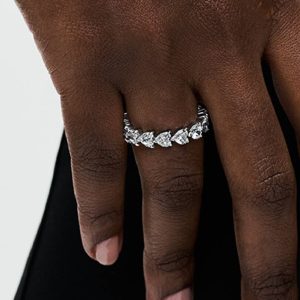 Band of Clear Hearts Ring Sterling silver