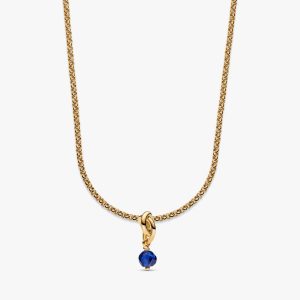 September Eternity Circle Dangle Charm Necklace Set 2 Quantity