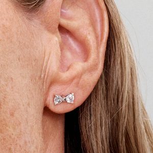 Sparkling Small Bow Stud Earrings Sterling silver