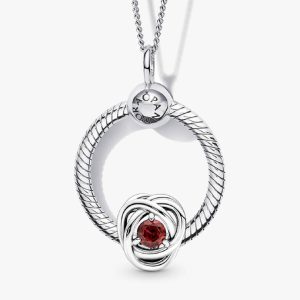 July Birthstone Eternity Circle O Pendant Set 3 Quantity