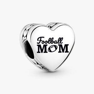 Football Mom Heart Charm Sterling silver