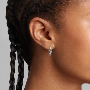 FINAL SALE - Pandora Infinite Sterling Silver Lab-grown Diamond Hoop Earrings 0.20 ct TW, Sterling silver