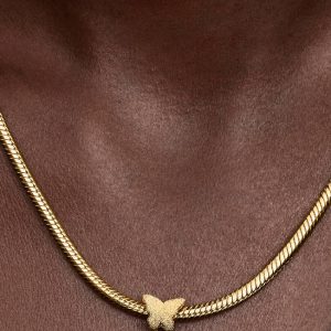 Textured Butterfly Mini Charm 14k gold plating