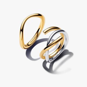Two-Tone Intertwined Ring Set 2 Quantity