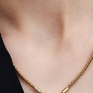 Studded Chain Necklace 14k gold plating