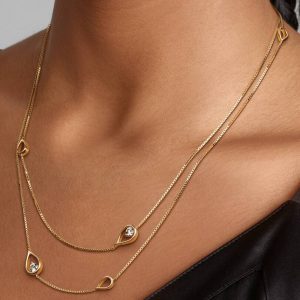 FINAL SALE - Pandora Infinite 14k Gold Lab-grown Diamond Long Pendant Necklace 0.50 ct TW, 14k gold