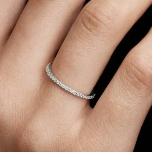 Pandora Era Lab-Grown Diamond Half Eternity Pav?? Band Ring 0.11 ct TW, 14k white gold