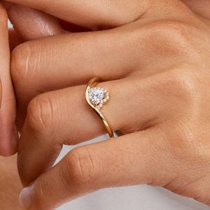 Wavy Heart Ring 14k gold plating