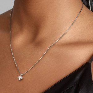 FINAL SALE - Pandora Nova 14k White Gold Lab-grown Diamond Pendant Necklace 1.00 ct TW, 14k white gold