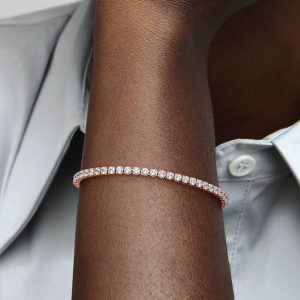 Sparkling Tennis Bracelet 14k rose gold plating